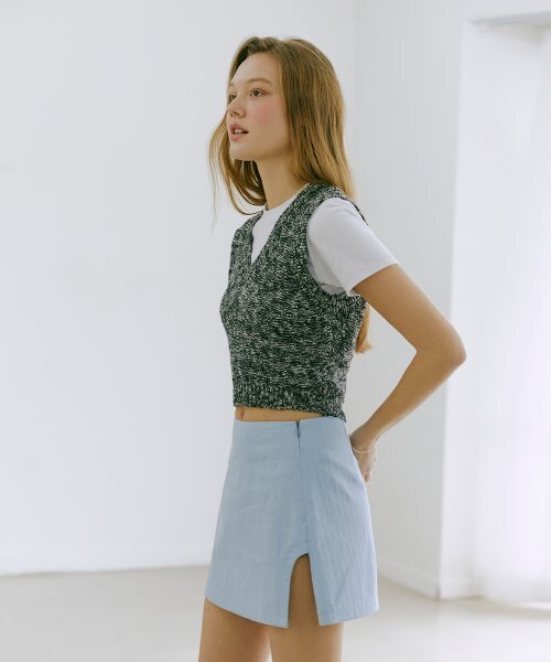 ETMON(エトモン)の「Round Slit Mini Skirt Blue(スカート・レディース・その他・MEDIUM)」の2枚目の写真