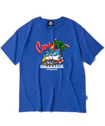 コレッジベア グラフィックTシャツ - ブルー