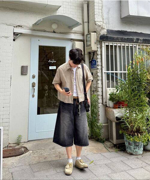 LEARVE(ルアブ)の「セグメントチェッククロップシャツベージュ(シャツ/ブラウス・メンズ・その他・LARGE/X-LARGE/MEDIUM)」の4枚目の写真