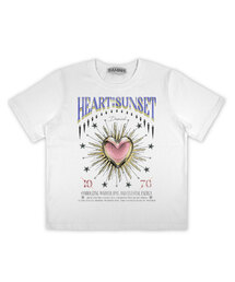 ハートサンセットグラフィックTシャツ_ホワイト(ブルー)