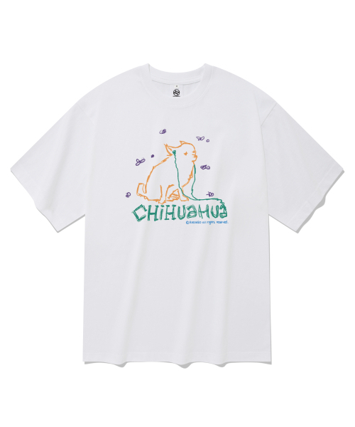 RADINEO(ラディネオ)の「チワワ 半袖Tシャツ ホワイト(Tシャツ/カットソー・メンズ・その他・LARGE/X-LARGE/SMALL/MEDIUM)」の1枚目の写真