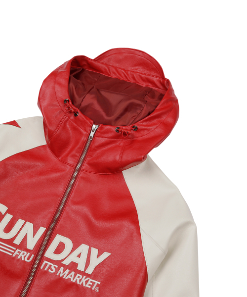SUNDAY FRUIT MARKET(サンデーフルーツマーケット)の「W) STAR FAUX LEATHER JACKET RED(ライダースジャケット・レディース・その他・SMALL/MEDIUM)」の12枚目の写真