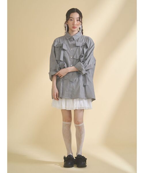 merry jenny(メリージェニー)の「bon bon ribbon shirt(シャツ/ブラウス・レディース・その他1/オフホワイト/ピンク・FREE)」の13枚目の写真
