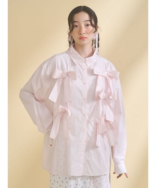 merry jenny(メリージェニー)の「bon bon ribbon shirt(シャツ/ブラウス・レディース・その他1/オフホワイト/ピンク・FREE)」の17枚目の写真