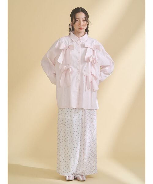 merry jenny(メリージェニー)の「bon bon ribbon shirt(シャツ/ブラウス・レディース・その他1/オフホワイト/ピンク・FREE)」の18枚目の写真