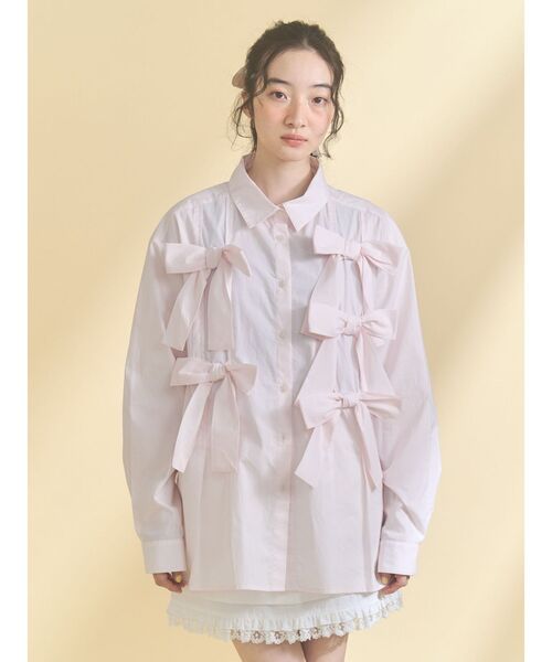 merry jenny(メリージェニー)の「bon bon ribbon shirt(シャツ/ブラウス・レディース・その他1/オフホワイト/ピンク・FREE)」の21枚目の写真