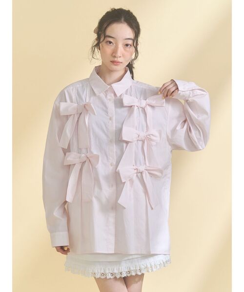 merry jenny(メリージェニー)の「bon bon ribbon shirt(シャツ/ブラウス・レディース・その他1/オフホワイト/ピンク・FREE)」の22枚目の写真