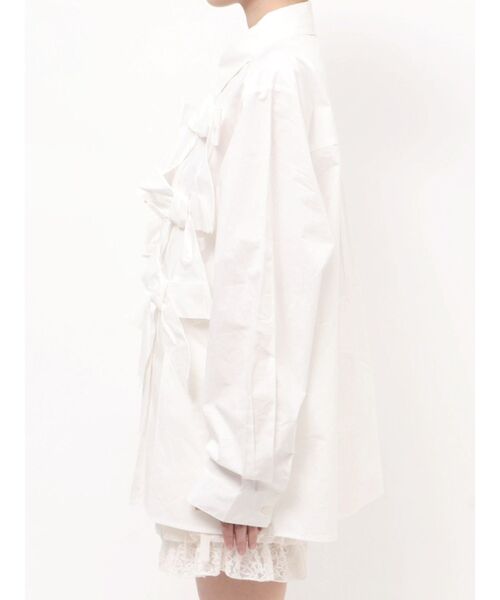 merry jenny(メリージェニー)の「bon bon ribbon shirt(シャツ/ブラウス・レディース・その他1/オフホワイト/ピンク・FREE)」の4枚目の写真