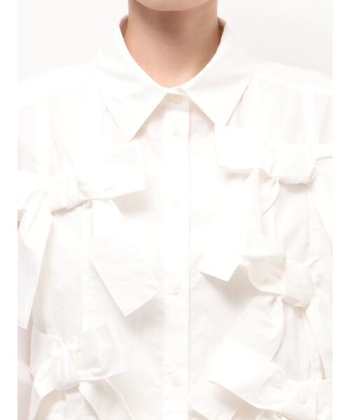 merry jenny(メリージェニー)の「bon bon ribbon shirt(シャツ/ブラウス・レディース・その他1/オフホワイト/ピンク・FREE)」の6枚目の写真