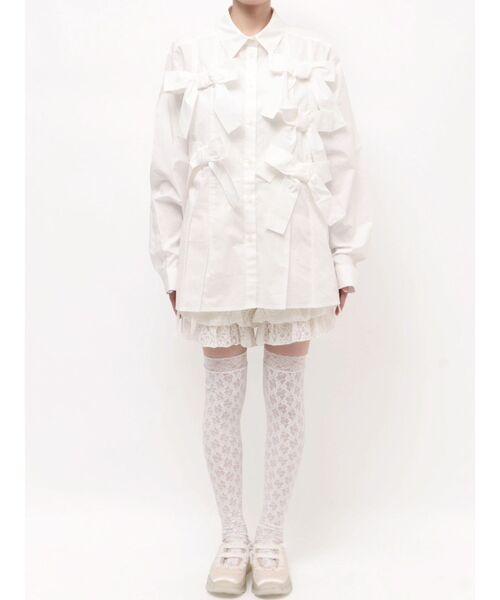 merry jenny(メリージェニー)の「bon bon ribbon shirt(シャツ/ブラウス・レディース・その他1/オフホワイト/ピンク・FREE)」の10枚目の写真