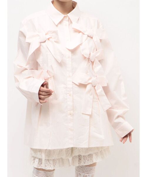 merry jenny(メリージェニー)の「bon bon ribbon shirt(シャツ/ブラウス・レディース・その他1/オフホワイト/ピンク・FREE)」の14枚目の写真
