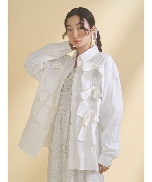 トップス merry jenny bon bon ribbon shirt pink bon bon ribbon shirt（シャツ/ブラウス）｜merry jenny（メリー
