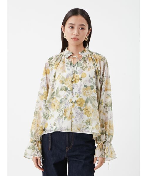 Mila Owen(ミラオーウェン)の「フラワープリントブラウス(シャツ/ブラウス・レディース・イエロー/ミント/アイボリー・F)」の7枚目の写真