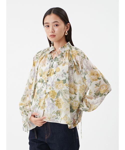 Mila Owen(ミラオーウェン)の「フラワープリントブラウス(シャツ/ブラウス・レディース・イエロー/ミント/アイボリー・F)」の14枚目の写真
