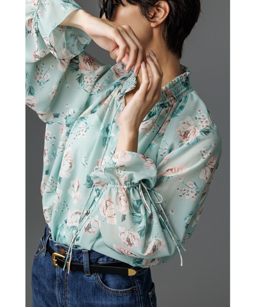 Mila Owen(ミラオーウェン)の「フラワープリントブラウス(シャツ/ブラウス・レディース・イエロー/ミント/アイボリー・F)」の1枚目の写真