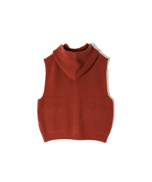 HORLISUN(ホーリーサン)の「Acorn Boucle Hood Knit Cardigan Vest Melange Brick(ベスト・メンズ・その他・MEDIUM/LARGE)」の3枚目の写真