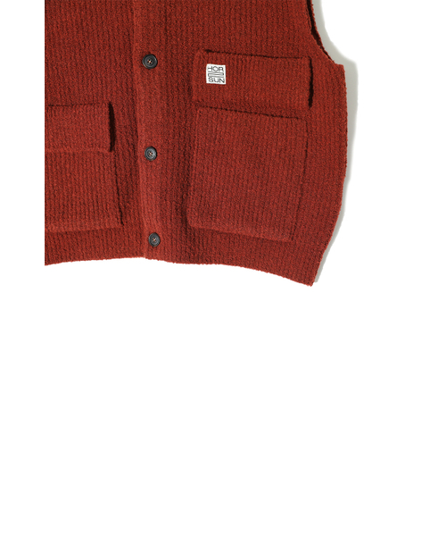 HORLISUN(ホーリーサン)の「Acorn Boucle Hood Knit Cardigan Vest Melange Brick(ベスト・メンズ・その他・MEDIUM/LARGE)」の5枚目の写真