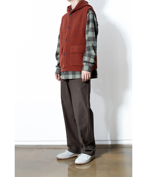 HORLISUN(ホーリーサン)の「Acorn Boucle Hood Knit Cardigan Vest Melange Brick(ベスト・メンズ・その他・MEDIUM/LARGE)」の8枚目の写真