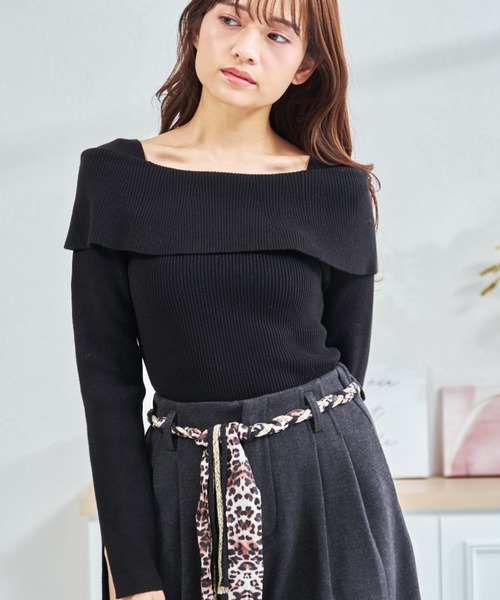 MISCH MASCH(ミッシュマッシュ)の「WEB限定 オフショルリブニット(ニット/セーター・レディース・ホワイト/グレー/ブラック・フリ-)」の21枚目の写真