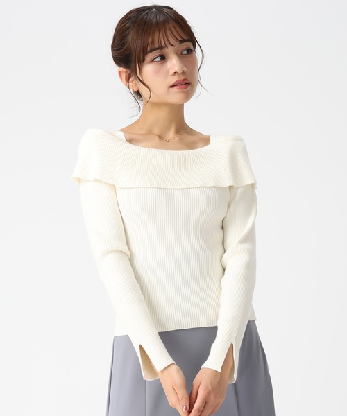 MISCH MASCH(ミッシュマッシュ)の「WEB限定 オフショルリブニット(ニット/セーター・レディース・ホワイト/グレー/ブラック・フリ-)」の15枚目の写真