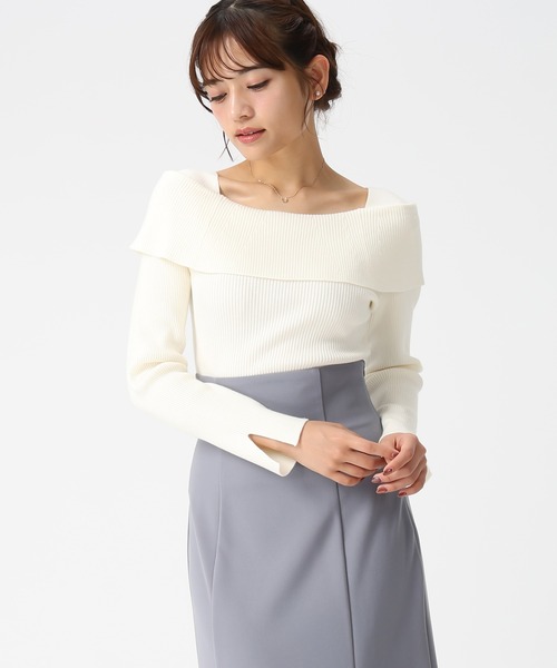 MISCH MASCH(ミッシュマッシュ)の「WEB限定 オフショルリブニット(ニット/セーター・レディース・ホワイト/グレー/ブラック・フリ-)」の13枚目の写真