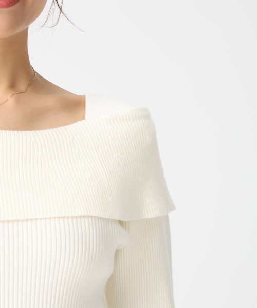 MISCH MASCH(ミッシュマッシュ)の「WEB限定 オフショルリブニット(ニット/セーター・レディース・ホワイト/グレー/ブラック・フリ-)」の7枚目の写真