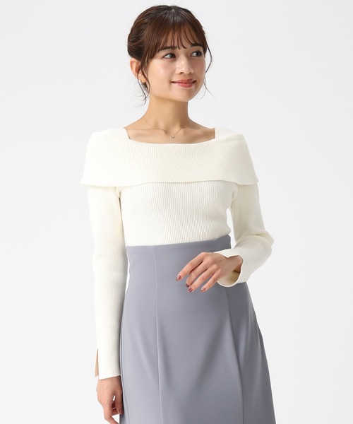 MISCH MASCH(ミッシュマッシュ)の「WEB限定 オフショルリブニット(ニット/セーター・レディース・ホワイト/グレー/ブラック・フリ-)」の16枚目の写真