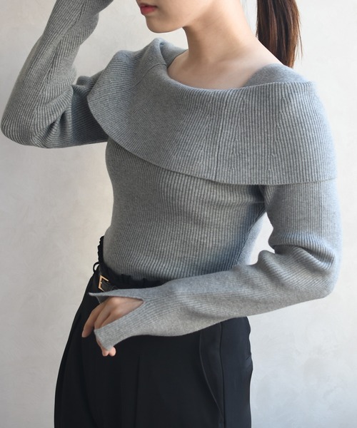 MISCH MASCH(ミッシュマッシュ)の「WEB限定 オフショルリブニット(ニット/セーター・レディース・ホワイト/グレー/ブラック・フリ-)」の21枚目の写真