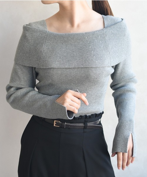 MISCH MASCH(ミッシュマッシュ)の「WEB限定 オフショルリブニット(ニット/セーター・レディース・ホワイト/グレー/ブラック・フリ-)」の22枚目の写真