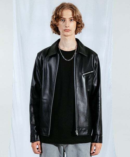 SLOWUNIVERSE(スローユニバース)の「UINISEX STANDARD SINGLE RIDERS JACKET LOT.034 (BLACK)(ライダースジャケット・メンズ・その他・X-LARGE/MEDIUM/LARGE)」の1枚目の写真