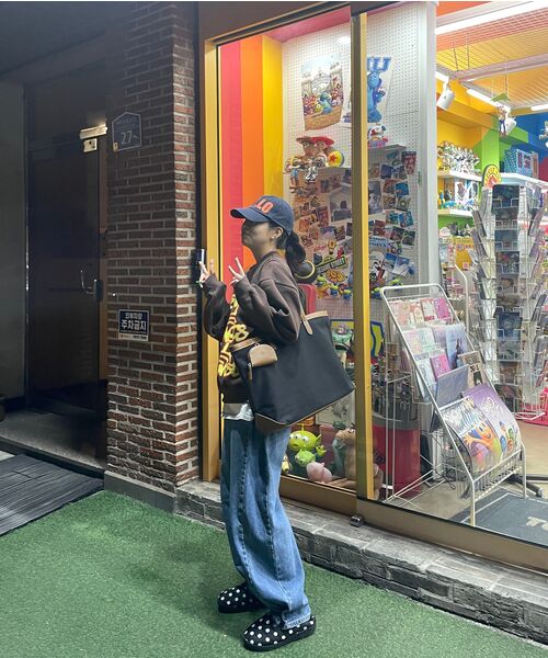 LEMINE（ルマイン）の「マーケットビッグエコ-ブラックブラウン（エコバッグ/サブバッグ・レディース・その他・FREE）」の6枚目の写真