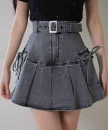 LIPSERVICE | Jewelデニムプリーツスカート(デニムスカート)