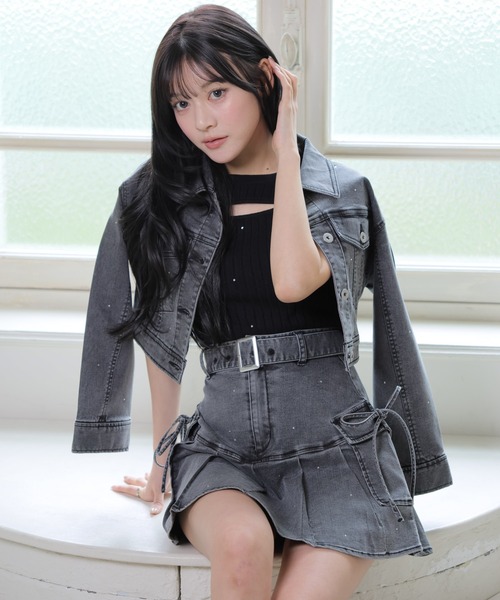 LIPSERVICE（リップサービス）の「Jewelデニムプリーツスカート（デニムスカート・レディース・ブルー系その他2/グレー・S/M）」の17枚目の写真