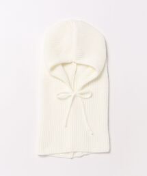 styiro | バラクラバ ニットフーディー ボタン リボン(ネックウォーマー/スヌード)