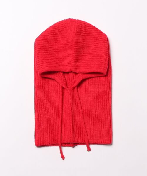 styiro（スタイロ）の「バラクラバ ニットフーディー ボタン リボン（ネックウォーマー/スヌード・レディース・レッド系2/レッド系1/ブラウン系1/ホワイト系1/グリーン系1/ブラック系2/ベージュ系2/ブラック系1・FREE）」の7枚目の写真