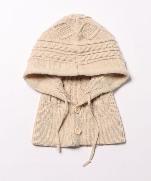 styiro（スタイロ）の「バラクラバ ニットフーディー ボタン リボン（ネックウォーマー/スヌード・レディース・レッド系2/レッド系1/ブラウン系1/ホワイト系1/グリーン系1/ブラック系2/ベージュ系2/ブラック系1・FREE）」の9枚目の写真