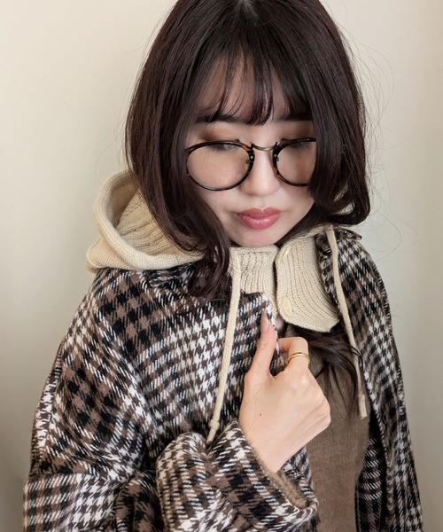 styiro（スタイロ）の「バラクラバ ニットフーディー ボタン リボン（ネックウォーマー/スヌード・レディース・レッド系2/レッド系1/ブラウン系1/ホワイト系1/グリーン系1/ブラック系2/ベージュ系2/ブラック系1・FREE）」の16枚目の写真