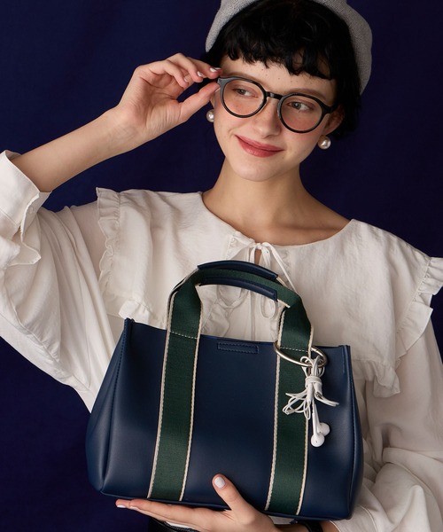 BONLECILL Marche(ボンルシールマルシェ)の「【BONLECILL Marche】ラインテープトートバッグ/ハンドバッグ(トートバッグ・レディース・ブラウン/ブラック/ネイビー・FREE)」の17枚目の写真