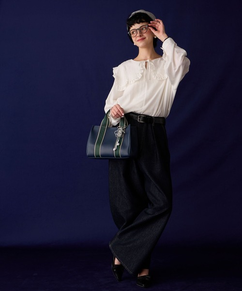 BONLECILL Marche(ボンルシールマルシェ)の「【BONLECILL Marche】ラインテープトートバッグ/ハンドバッグ(トートバッグ・レディース・ブラウン/ブラック/ネイビー・FREE)」の19枚目の写真