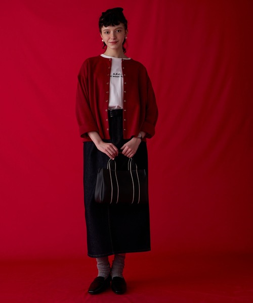 BONLECILL Marche(ボンルシールマルシェ)の「【BONLECILL Marche】ラインテープトートバッグ/ハンドバッグ(トートバッグ・レディース・ブラウン/ブラック/ネイビー・FREE)」の7枚目の写真