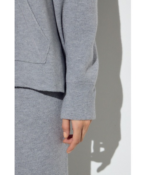 AZUL by moussy(アズールバイマウジー)の「スウェッターニットパーカー(ニット/セーター・レディース・杢グレー/ライトピンク/ネイビー・FREE)」の8枚目の写真