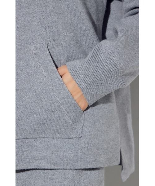 AZUL by moussy(アズールバイマウジー)の「スウェッターニットパーカー(ニット/セーター・レディース・杢グレー/ライトピンク/ネイビー・FREE)」の10枚目の写真