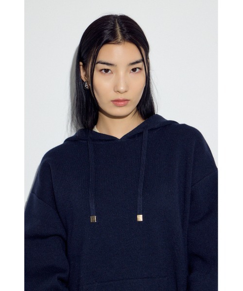AZUL by moussy(アズールバイマウジー)の「スウェッターニットパーカー(ニット/セーター・レディース・杢グレー/ライトピンク/ネイビー・FREE)」の14枚目の写真