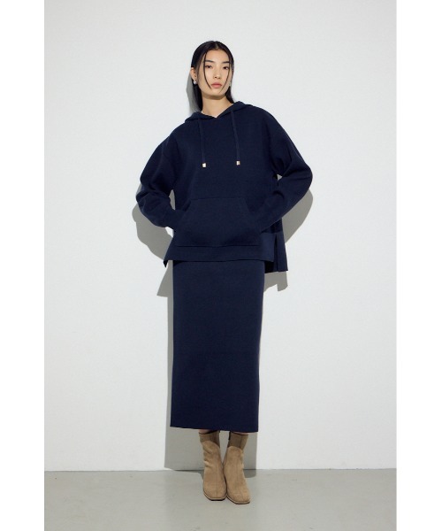 AZUL by moussy(アズールバイマウジー)の「スウェッターニットパーカー(ニット/セーター・レディース・杢グレー/ライトピンク/ネイビー・FREE)」の15枚目の写真