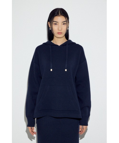 AZUL by moussy(アズールバイマウジー)の「スウェッターニットパーカー(ニット/セーター・レディース・杢グレー/ライトピンク/ネイビー・FREE)」の17枚目の写真