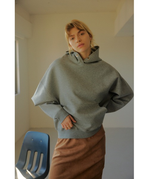 AZUL by moussy(アズールバイマウジー)の「スウェッターニットパーカー(ニット/セーター・レディース・杢グレー/ライトピンク/ネイビー・FREE)」の4枚目の写真