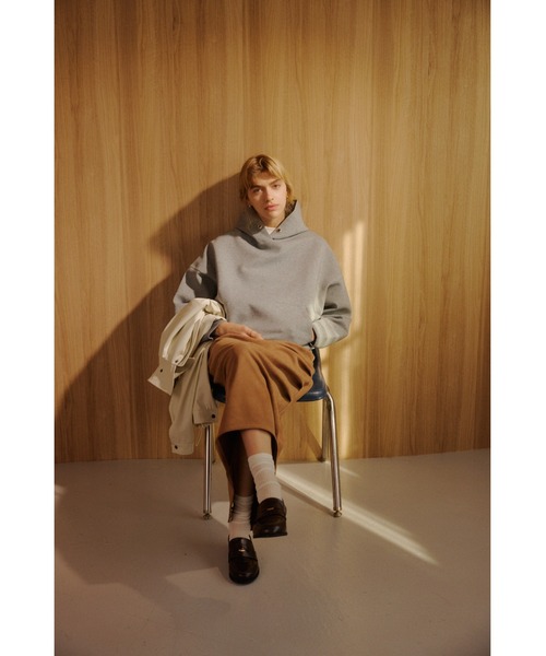 AZUL by moussy(アズールバイマウジー)の「スウェッターニットパーカー(ニット/セーター・レディース・杢グレー/ライトピンク/ネイビー・FREE)」の5枚目の写真