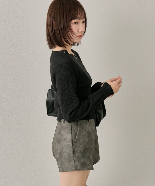 mline（エムライン）の「[mline]プレート オフショルニット（ニット/セーター・レディース・ブラック/アイボリー/グレー・FREE）」の14枚目の写真