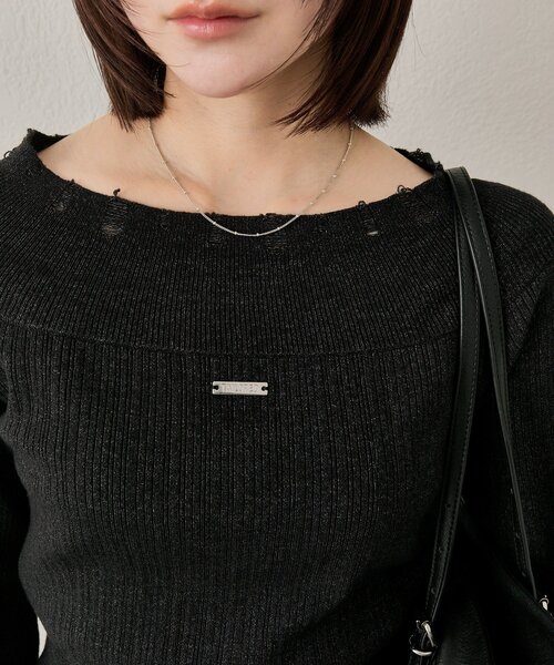 mline（エムライン）の「[mline]プレート オフショルニット（ニット/セーター・レディース・ブラック/アイボリー/グレー・FREE）」の16枚目の写真