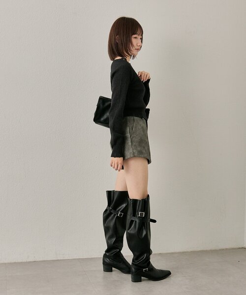 mline（エムライン）の「[mline]プレート オフショルニット（ニット/セーター・レディース・ブラック/アイボリー/グレー・FREE）」の21枚目の写真